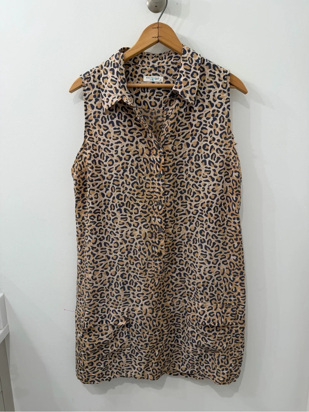 NWOT Equipment Lucinda Leopard Print Pure Silk Sleeveless Mini Dress - Picture 2 of 6
